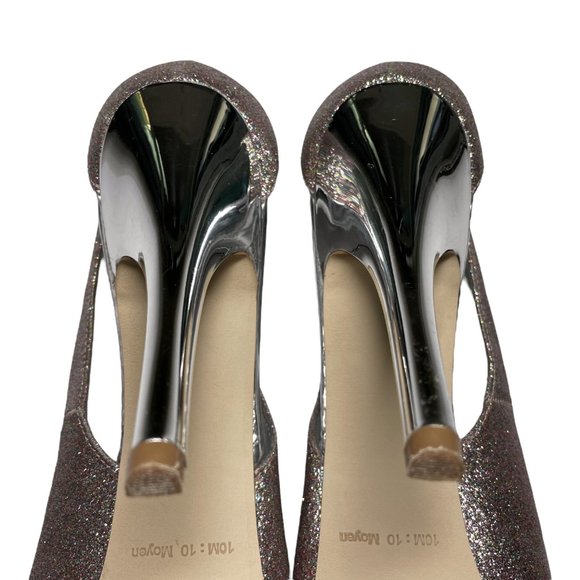 Guess Pink Glitter Platform High Heel Stiletto Shoes - Picture 11 of 13